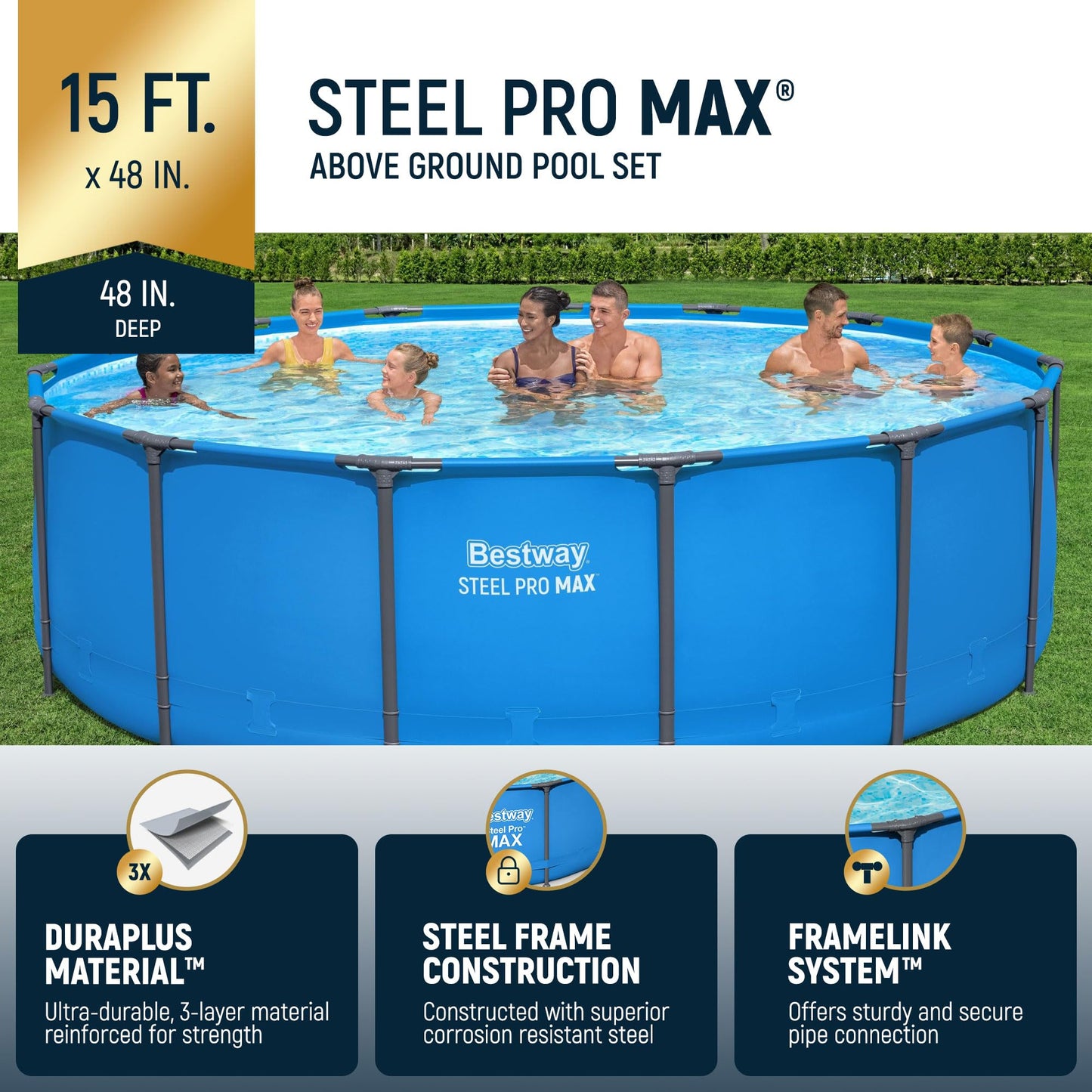 Bestway Steel Pro MAX 15’ x 48" Above Ground