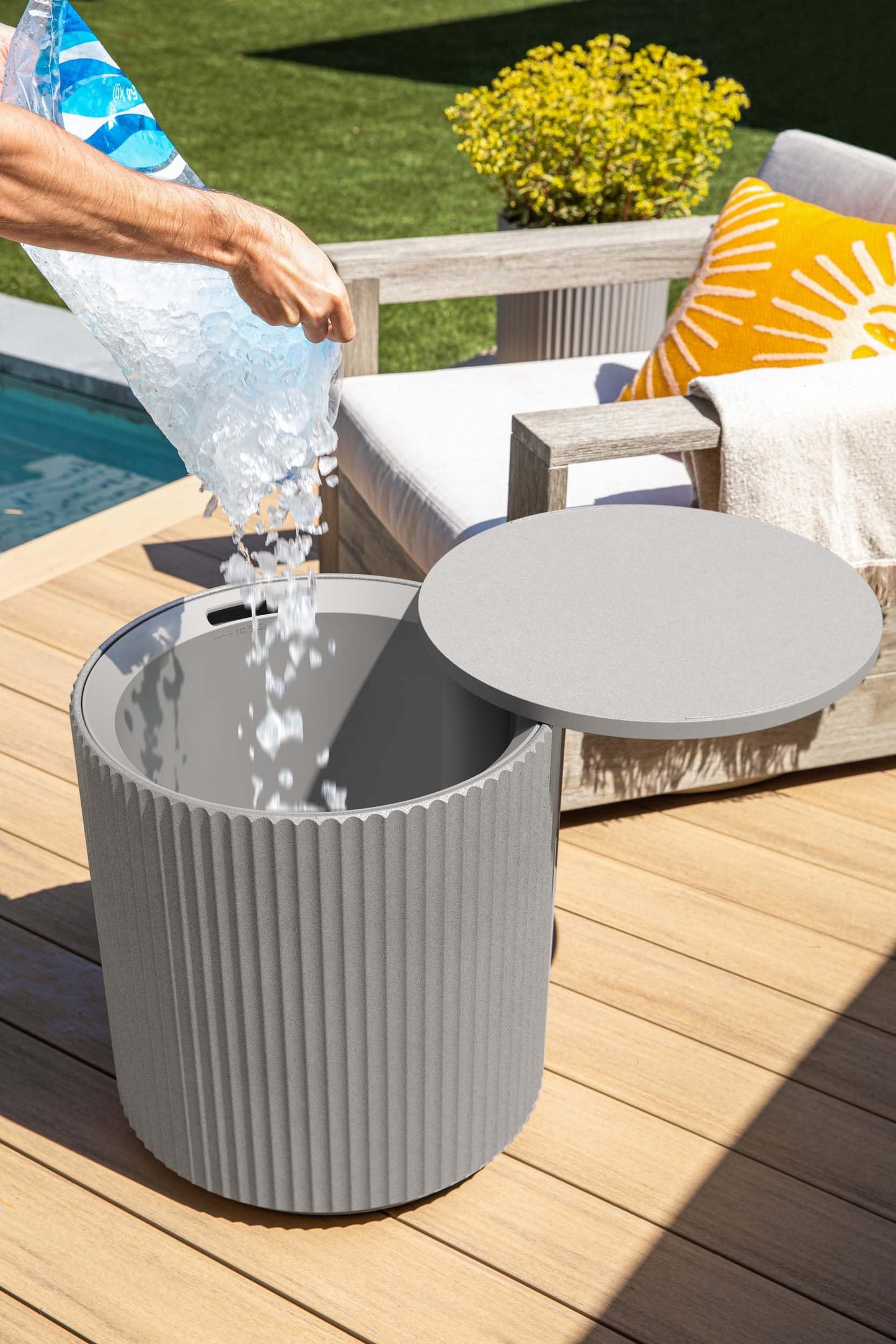 21in Outdoor Cooler Side Table