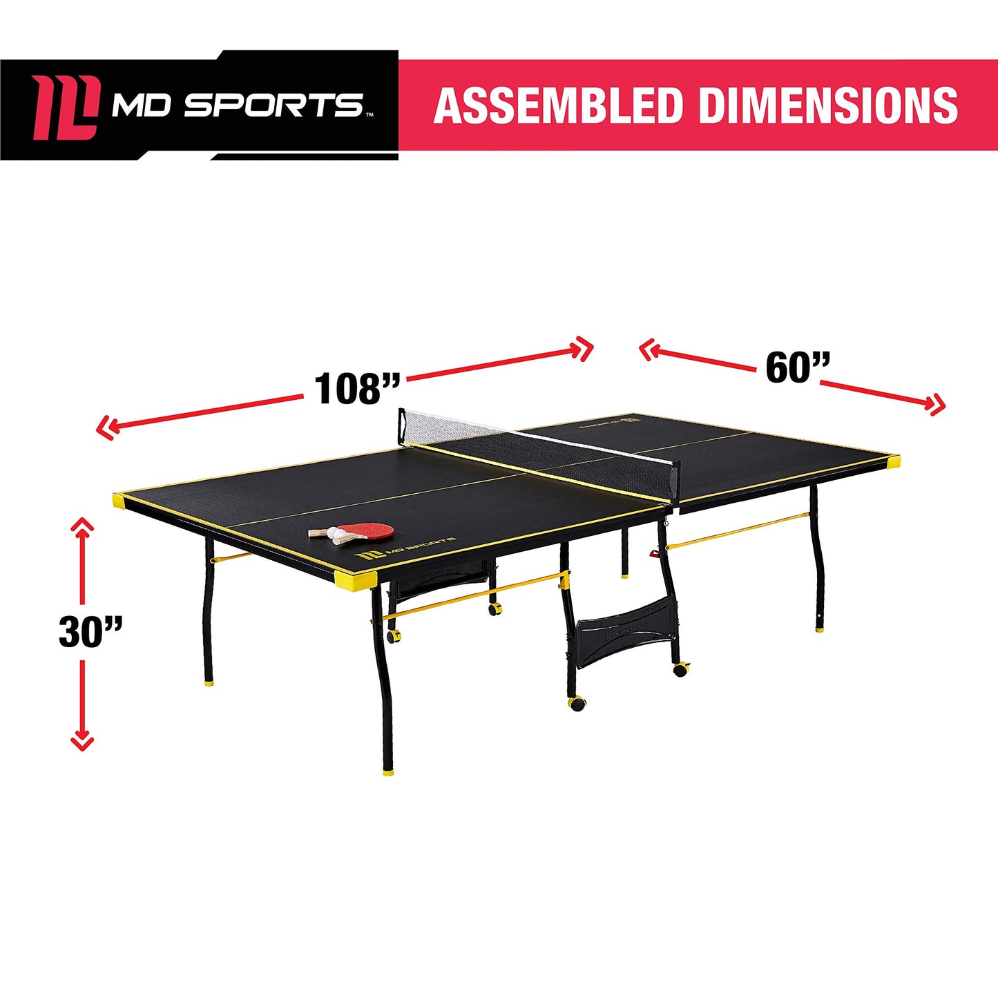MD Sports Table Tennis Set, Regulation Ping Pong Table