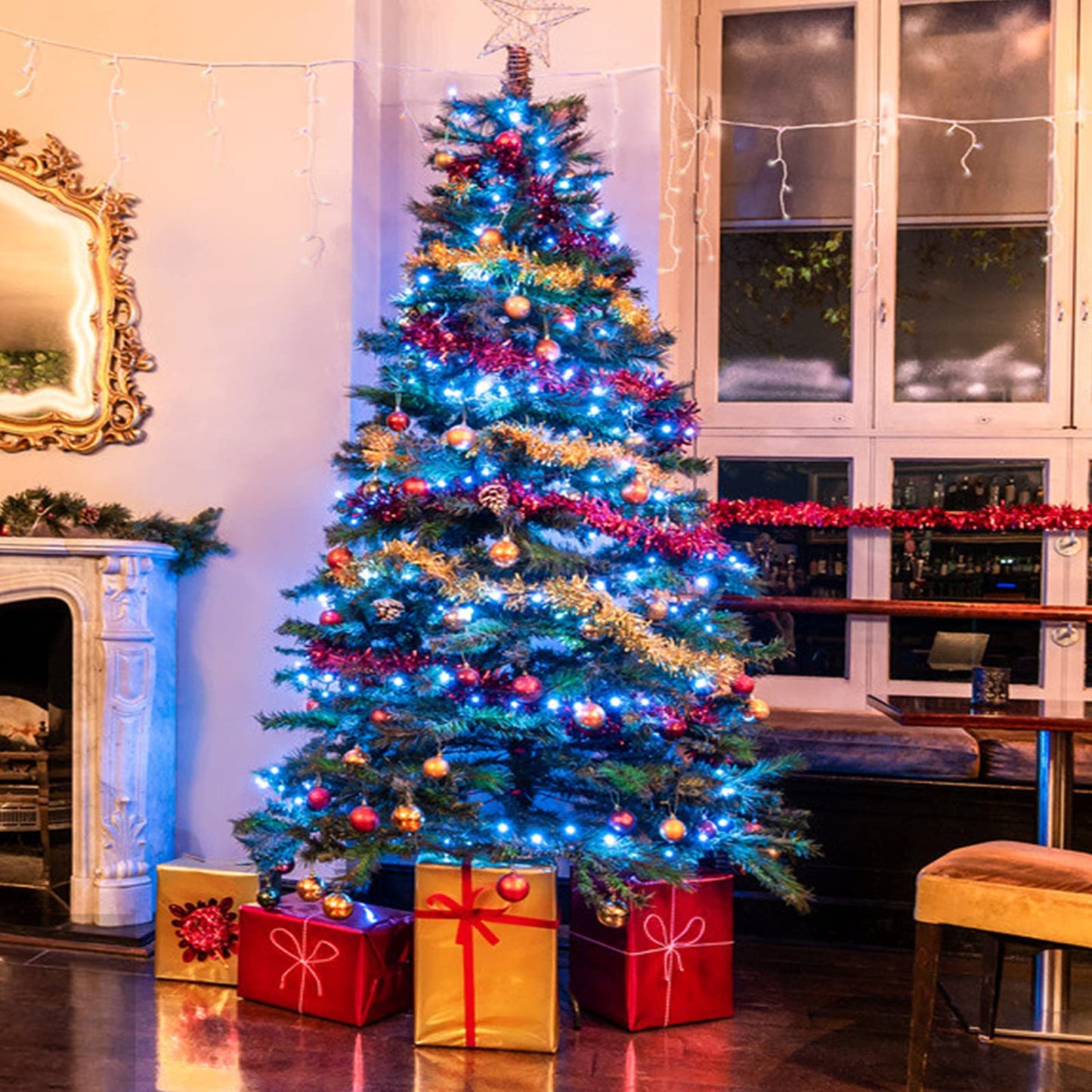 Blue Christmas String Lights Indoor Outdoor, 66ft 200