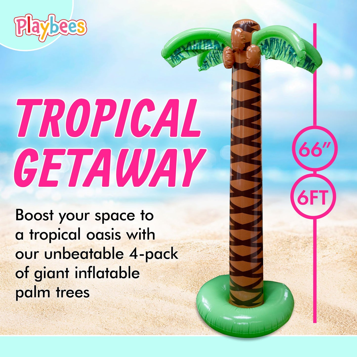 Playbees Giant Inflatable Palm Tree 6 Foot