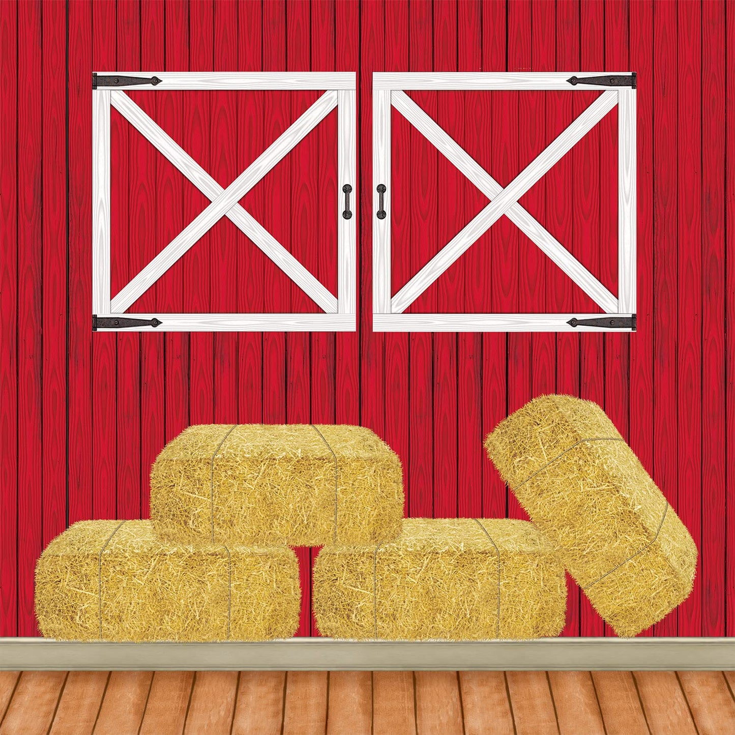 Red Barn Siding Backdrop Party Accessory