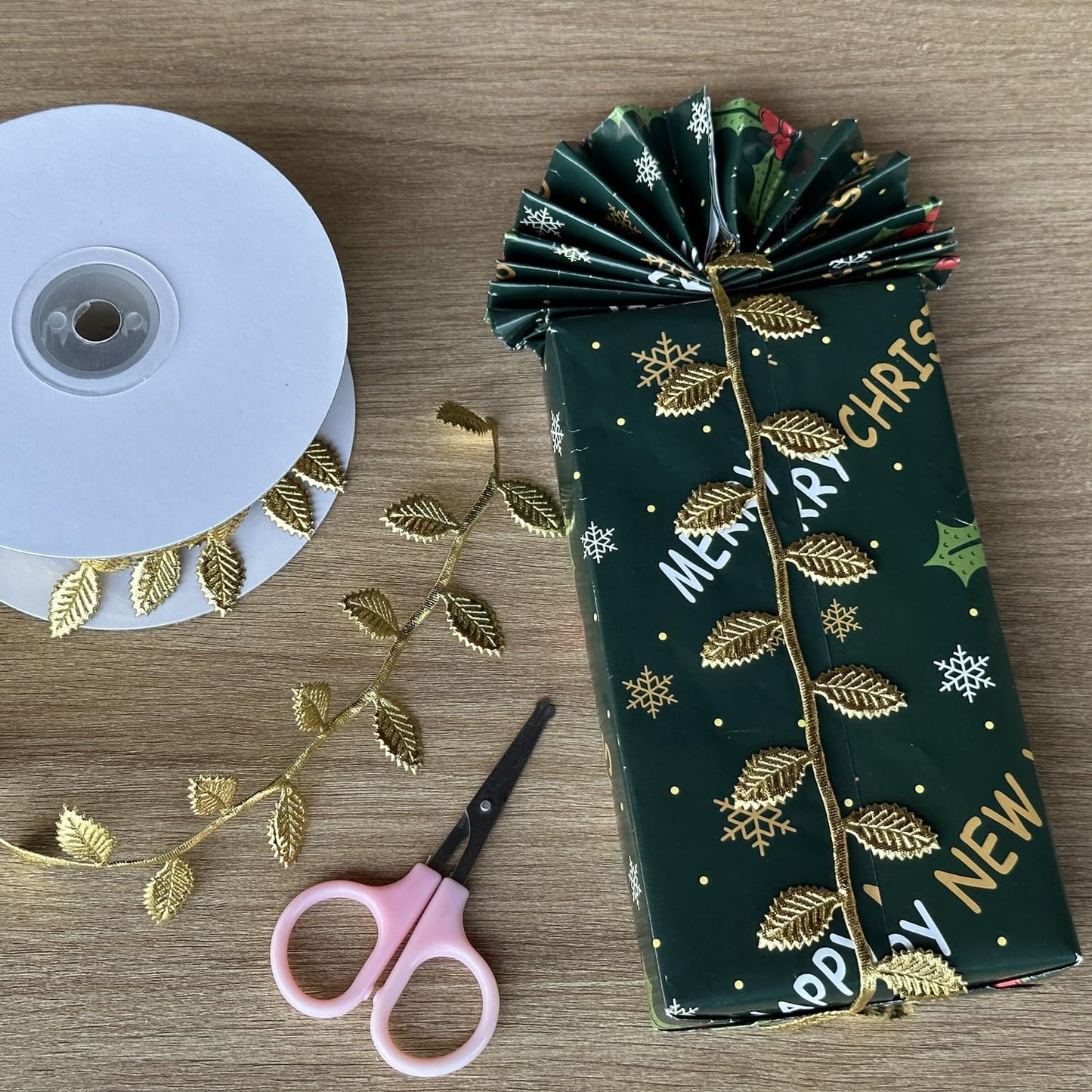 Gold Leaves Leaf Ribbon Trim Rope