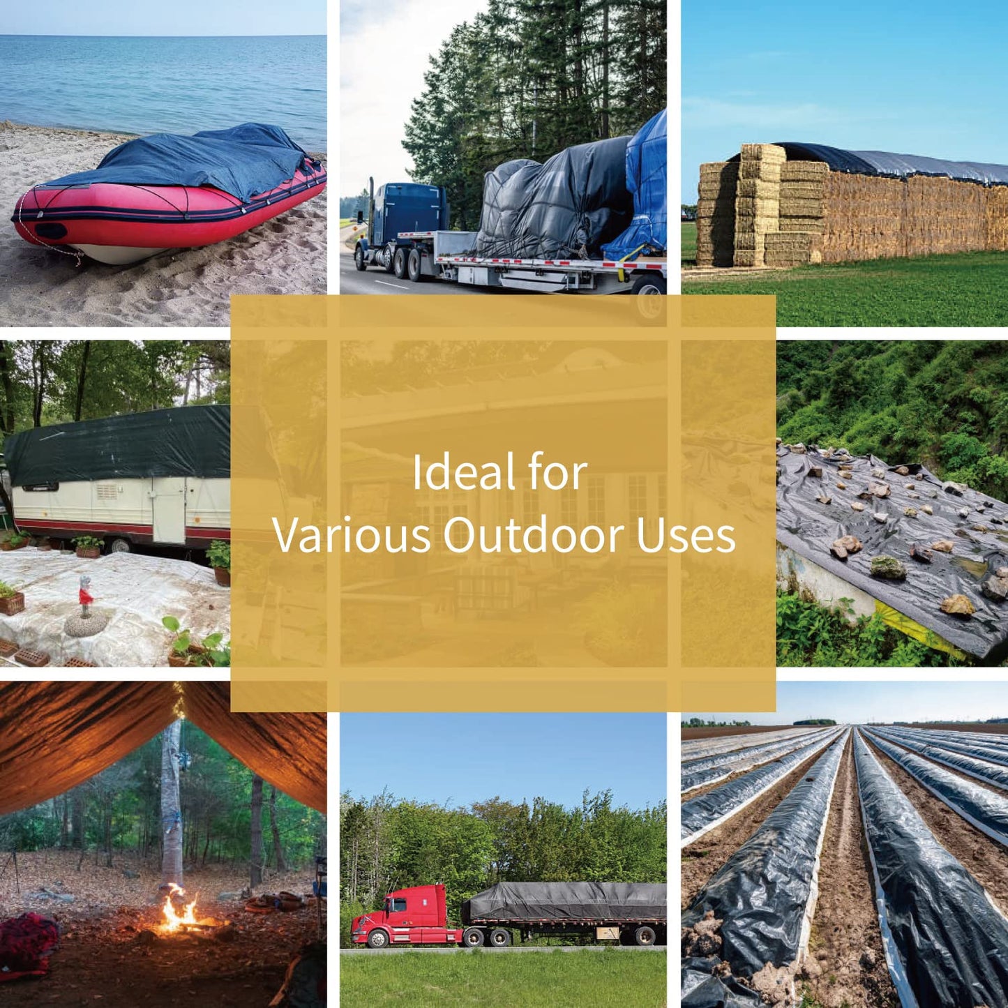 GUARD SHIELD Black Tarp 10x20 Feet Waterproof Tarps Lightweight