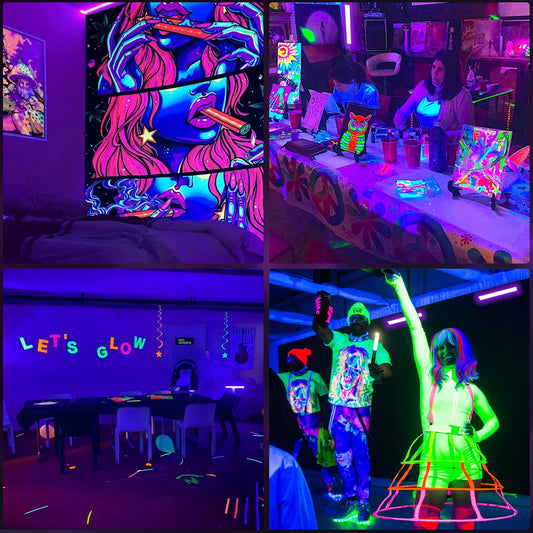 8 Pack 40W LED Black Light Bar, Black Lights