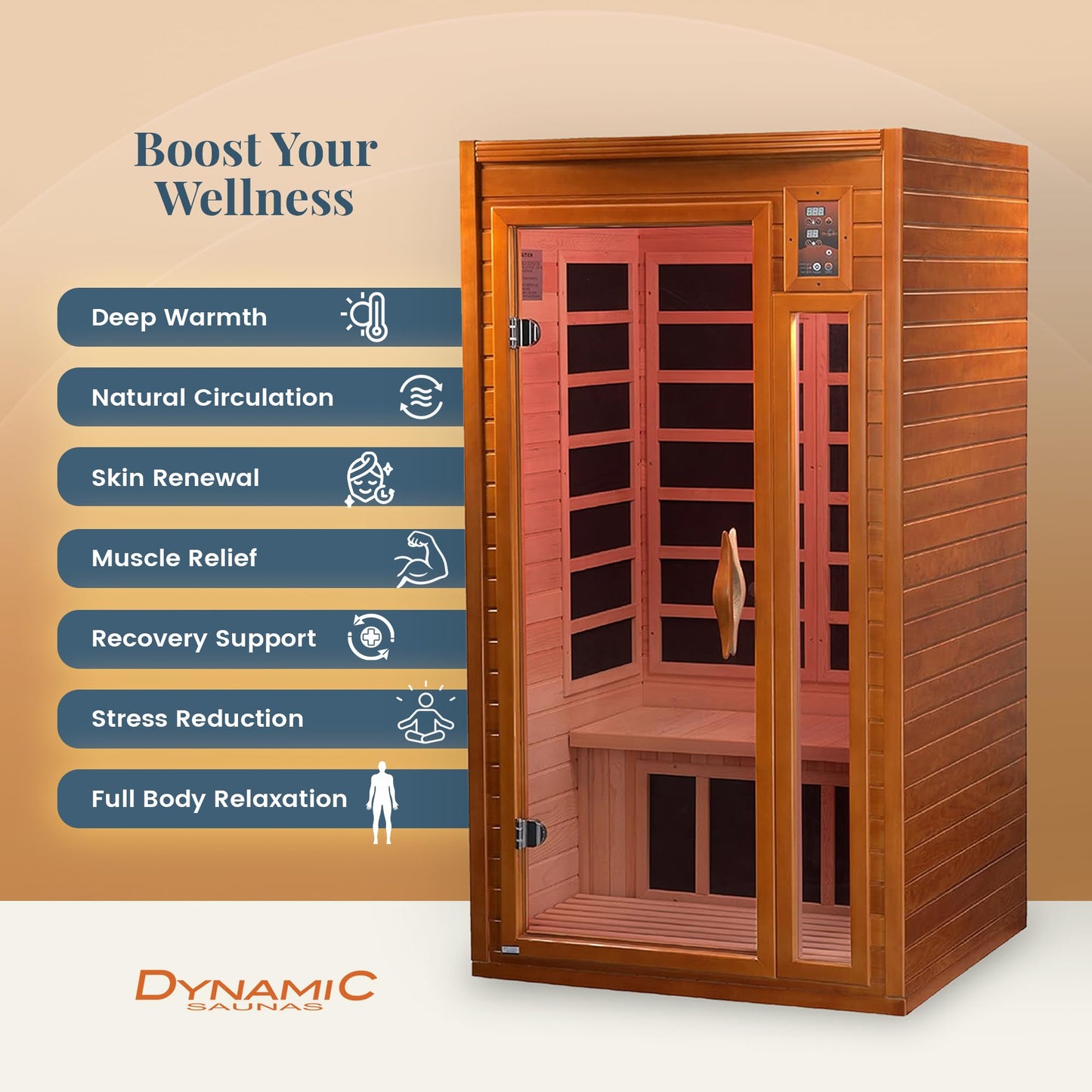 Dynamic Saunas Barcelona 1- to 2-Person Low EMF FAR speaker