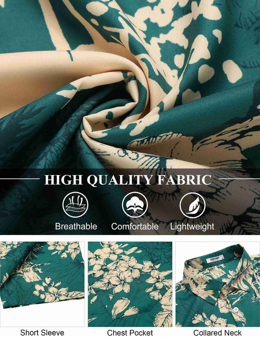 COOFANDY Men's Short Sleeve Hawaiian Shirts for Men Casual