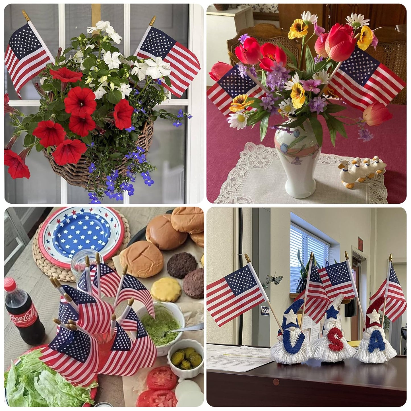 500 Pcs Small American Flags on Stick, Small US