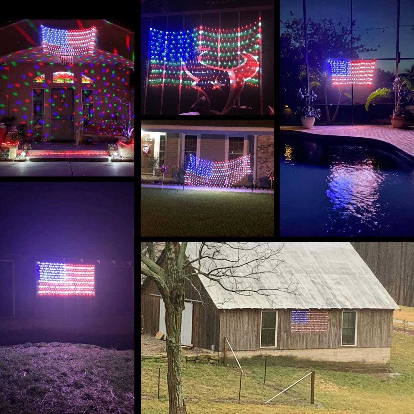 HYH American Flag Lights with 420 Super Bright LEDs,Waterproof