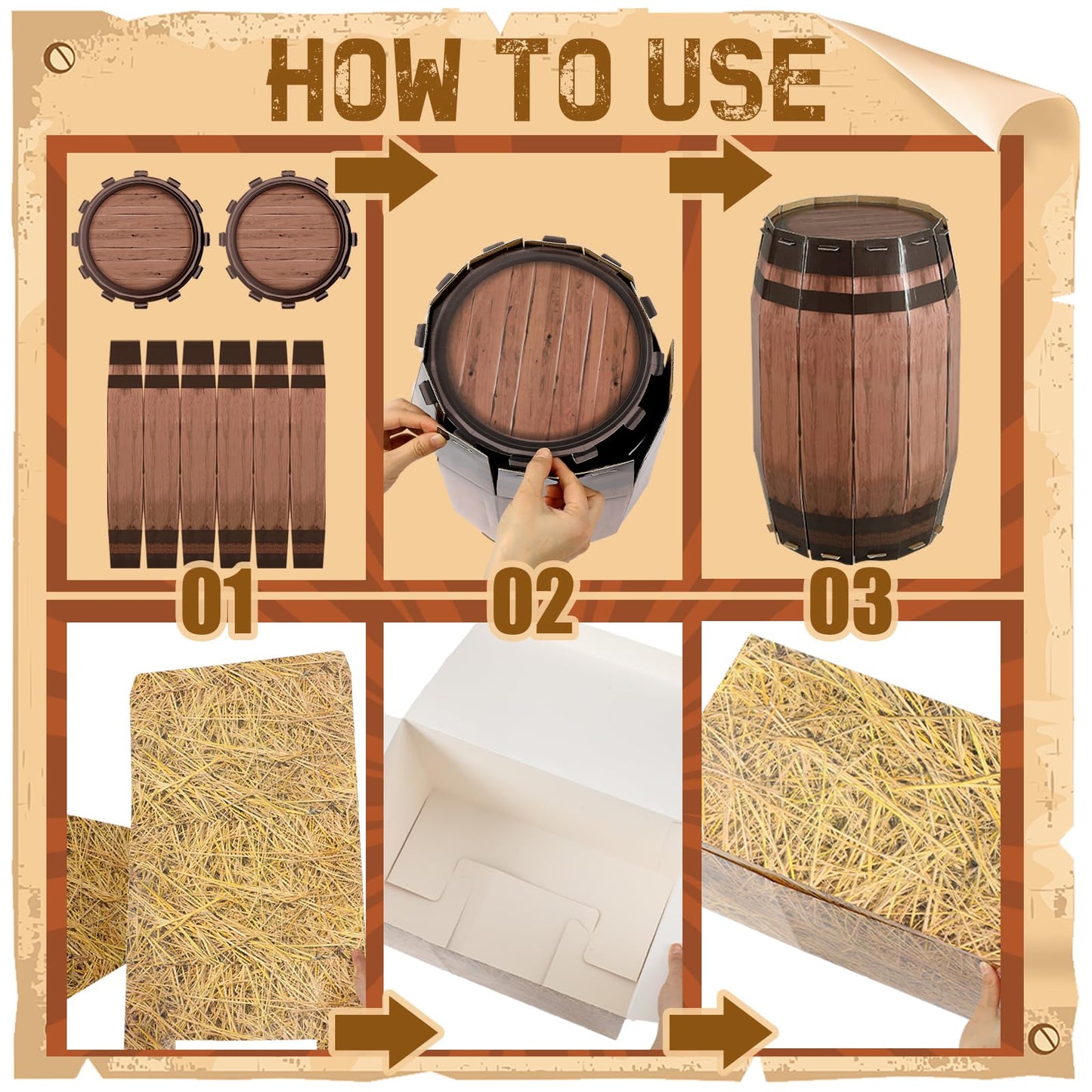 7 Pcs Western Cowboy Rodeo Party Supplies Decoration