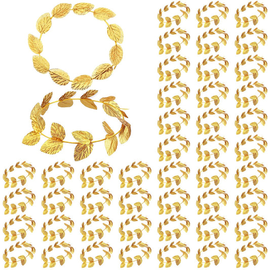 48 Pcs Gold Laurel Crown Wreath Gold Leaf