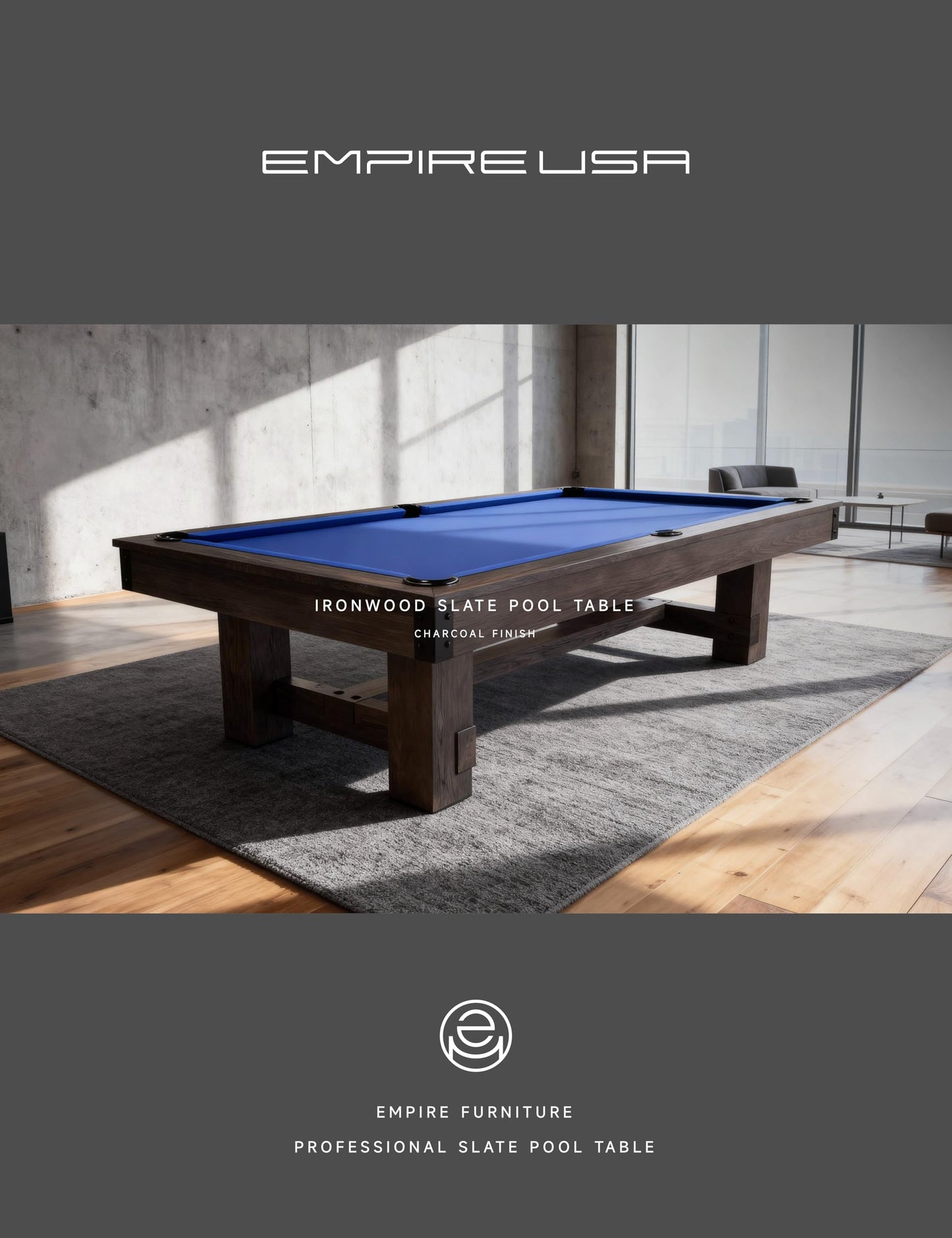 Empire USA Ironwood Slate Pool Table W/Premium Billiards Accessories