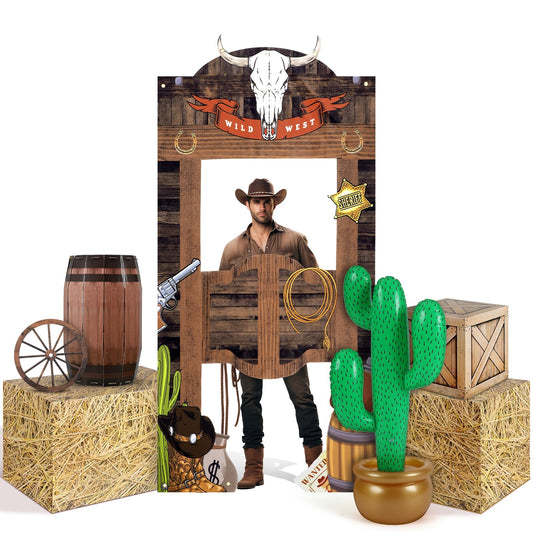 7 Pcs Western Cowboy Rodeo Party Supplies Decoration