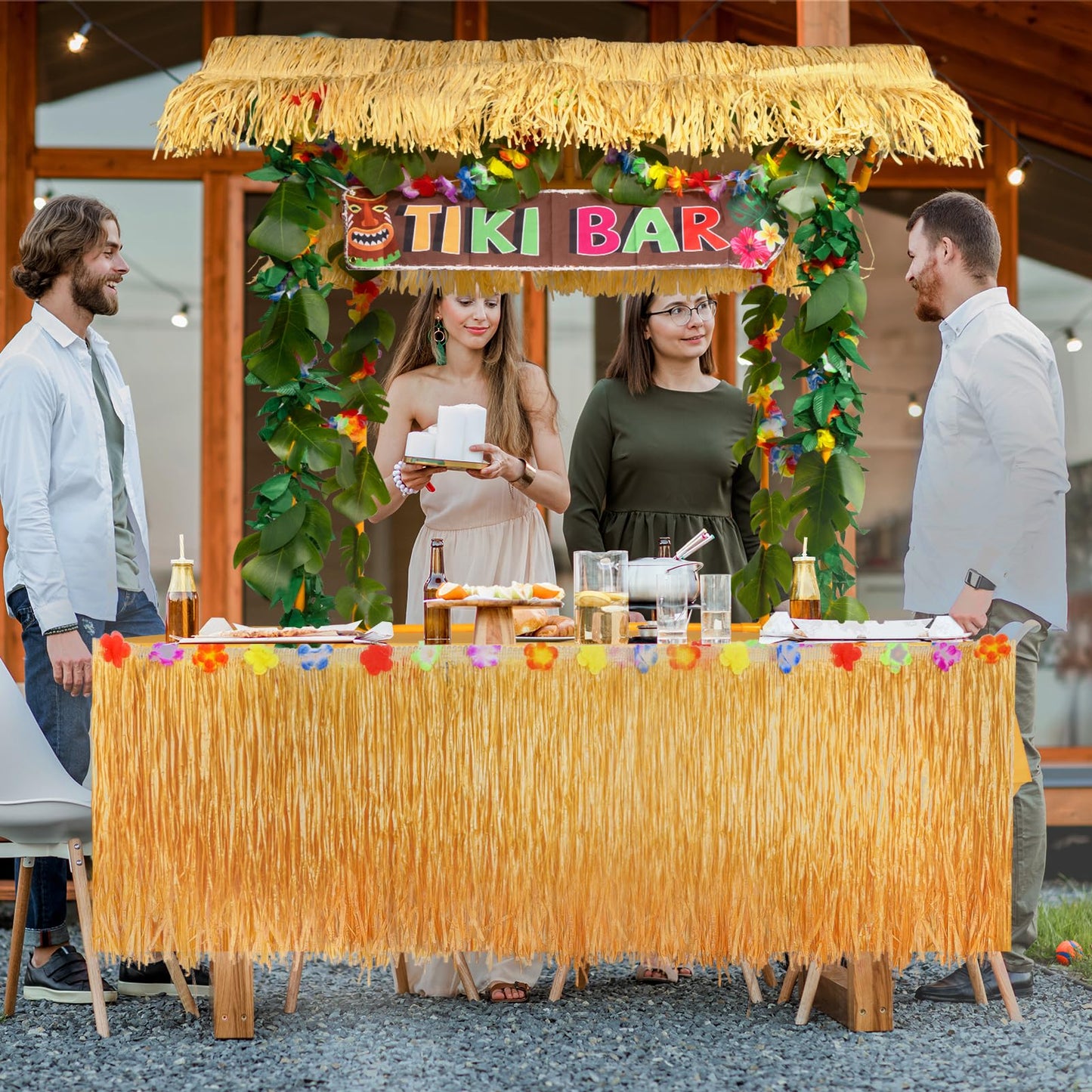 50PCS Tiki Bar Hut Kit, Tiki Hut Decoration