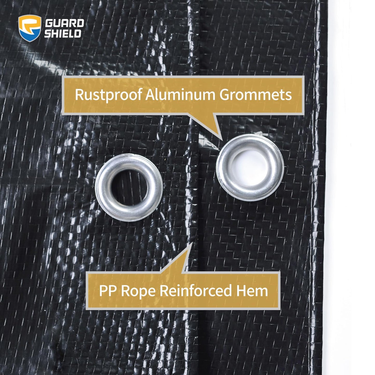 GUARD SHIELD Black Tarp 10x20 Feet Waterproof Tarps Lightweight