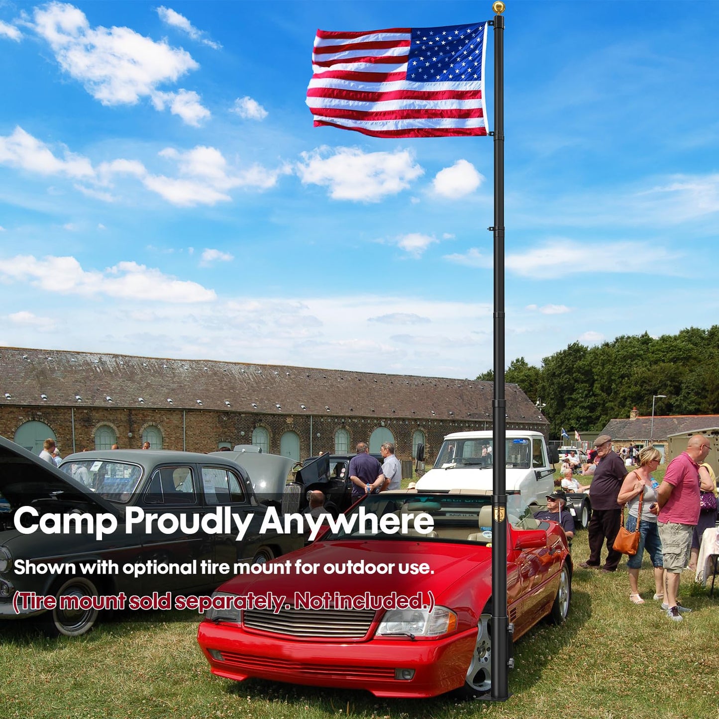 25FT Telescoping Heavy Duty Flag Pole, Extra Thick