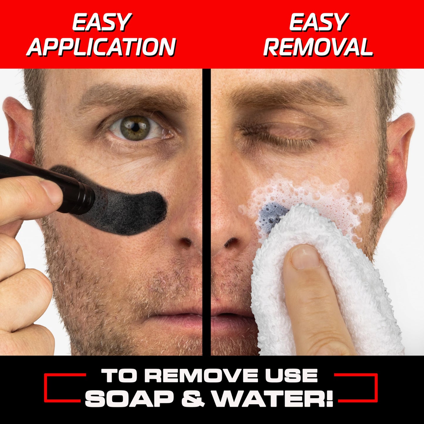 GoSports Anti Glare Eye Black Sports Stick for Football, 2 Pack