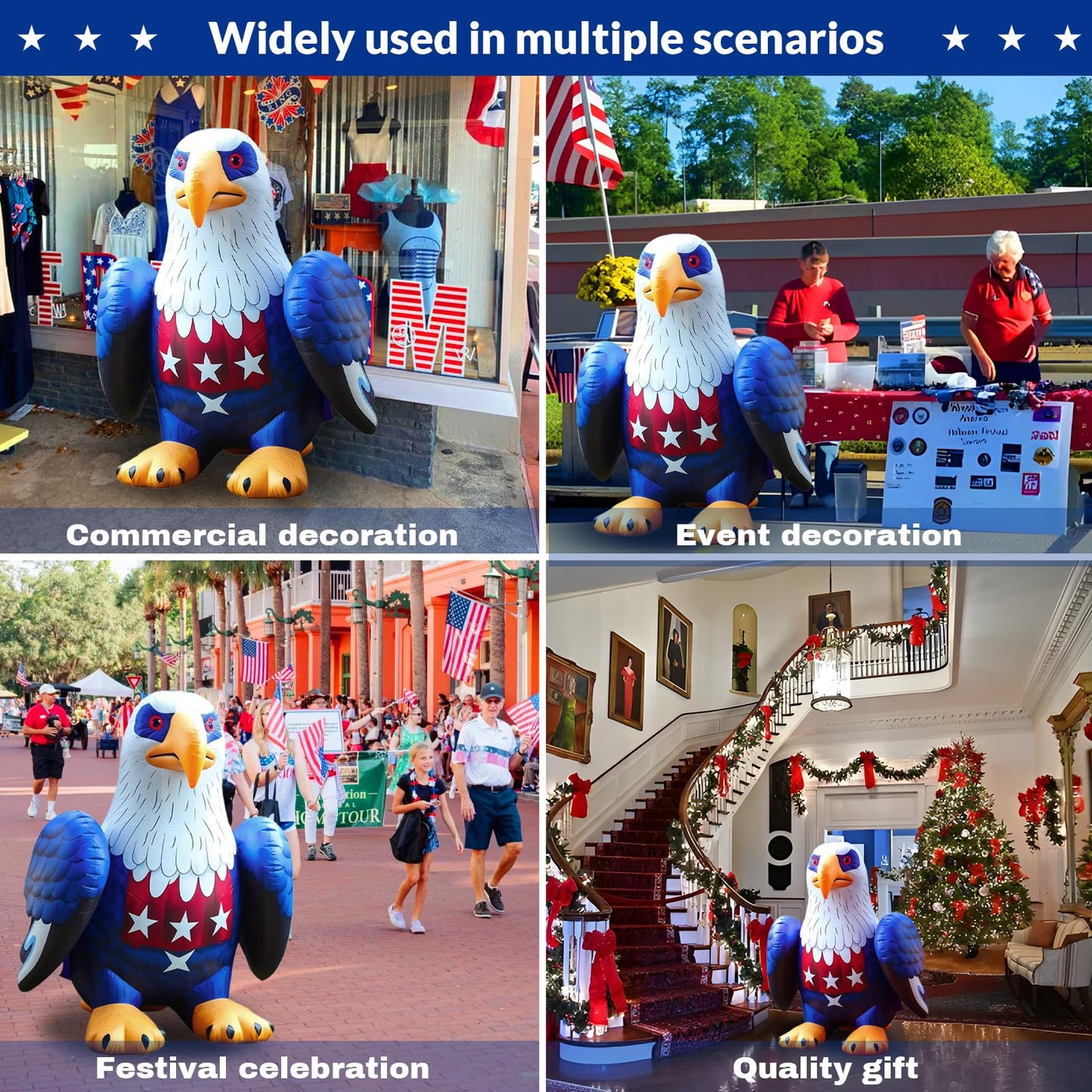 Patriotic Inflatable 5.7FT Bald Eagle 4th of July Inflatable