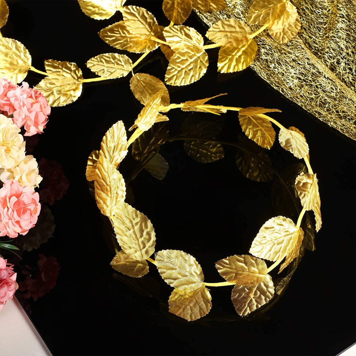 48 Pcs Gold Laurel Crown Wreath Gold Leaf