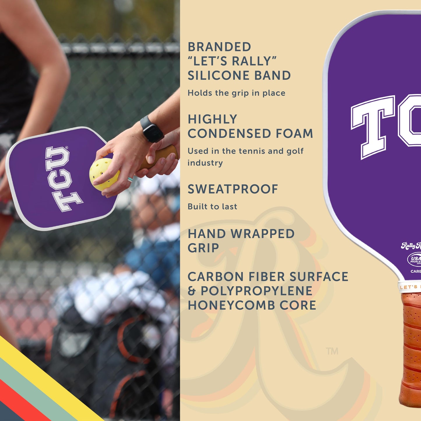 Rally Republic Officially Licensed Collegiate Pickleball Paddle TCU