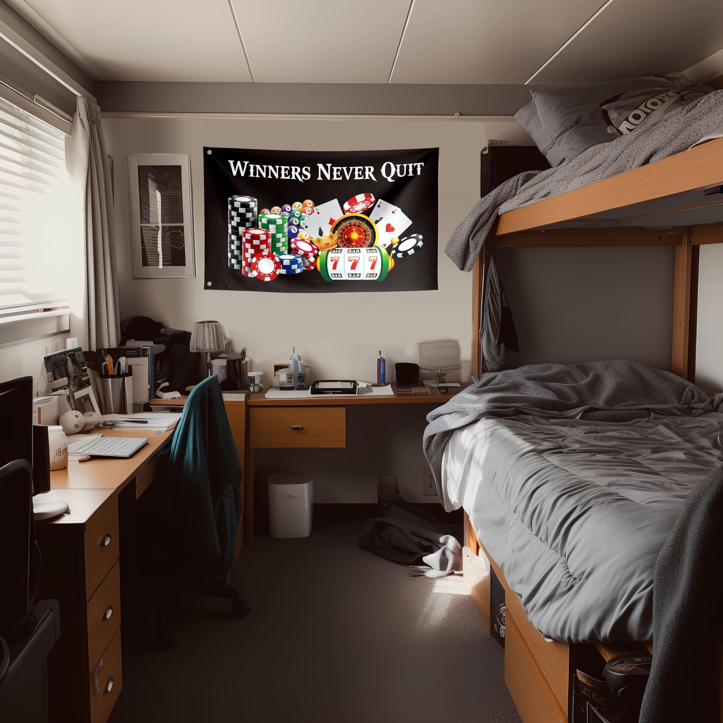 Winners Never Quit Flag 3x5