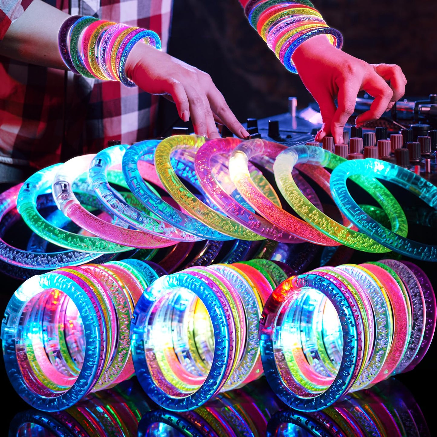 90 Pack Glow Bracelets, Glow in the Dark