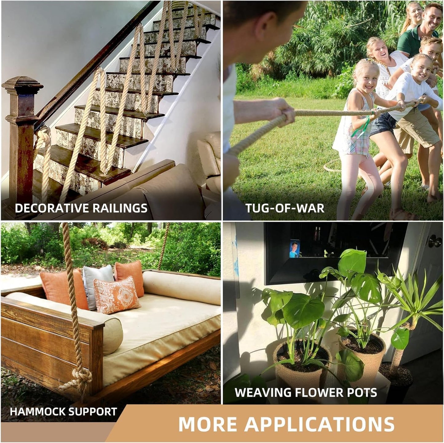 Jute Rope 1/2 Inch 200 Feet Hemp Rope