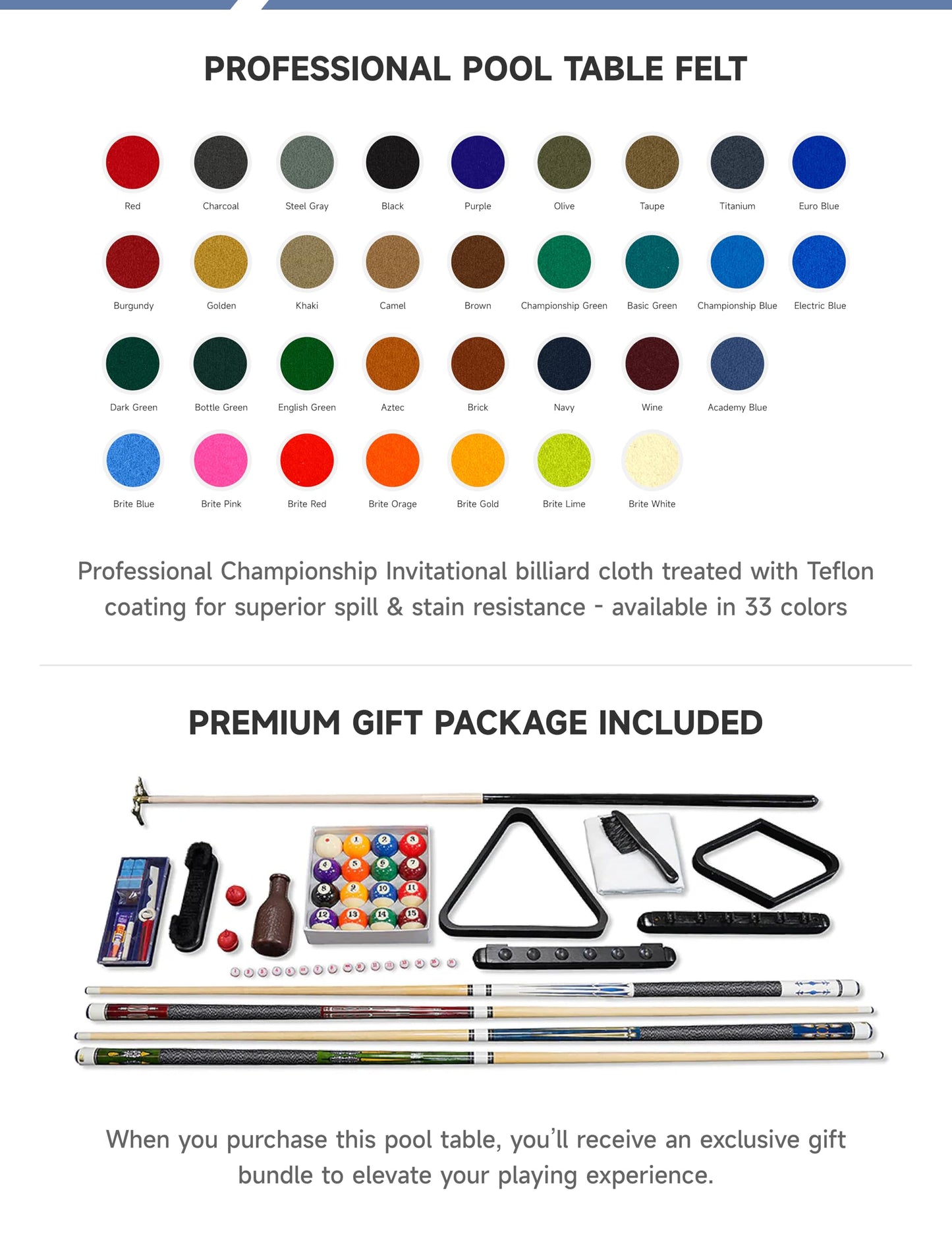 Empire USA Ironwood Slate Pool Table W/Premium Billiards Accessories