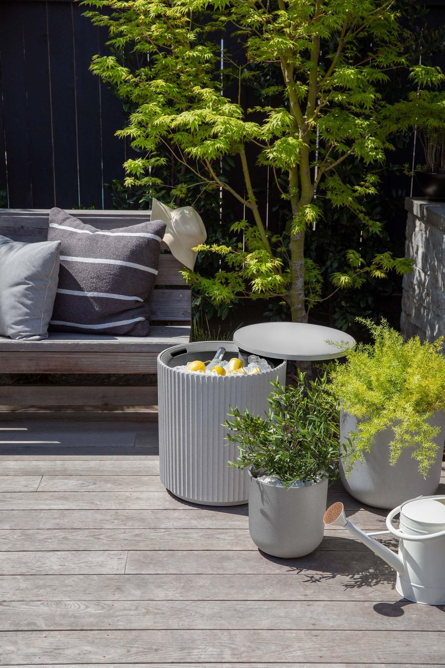 21in Outdoor Cooler Side Table