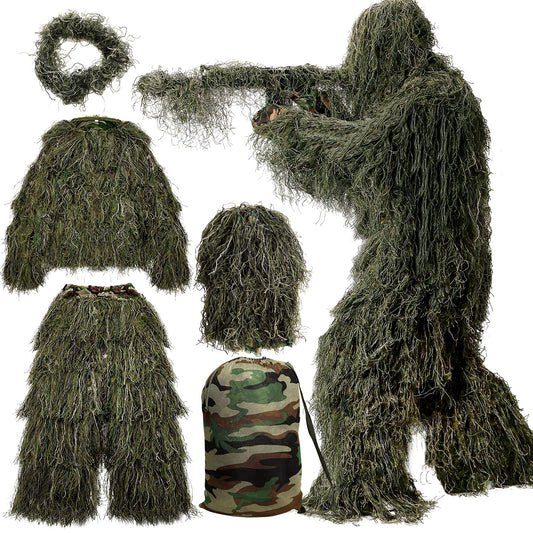 5 in 1 Ghillie Suit 3D Camouflage Hunting