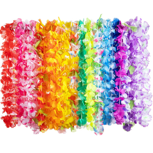 120 Counts Hawaiian Leis Bulk, Colorful Tropical Flower
