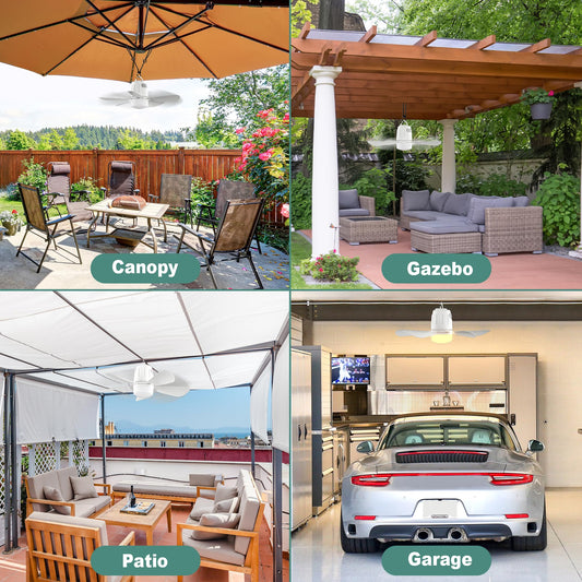 Canopy Fan 20'', 20000mAh Portable Outdoor Ceiling Fan