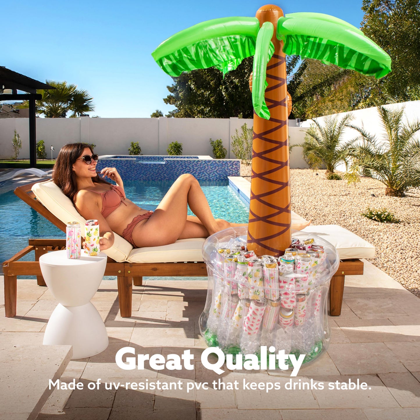 60" Inflatable Palm Tree Cooler, Beach Theme Decor