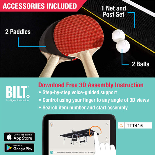 MD Sports Table Tennis Set, Regulation Ping Pong Table