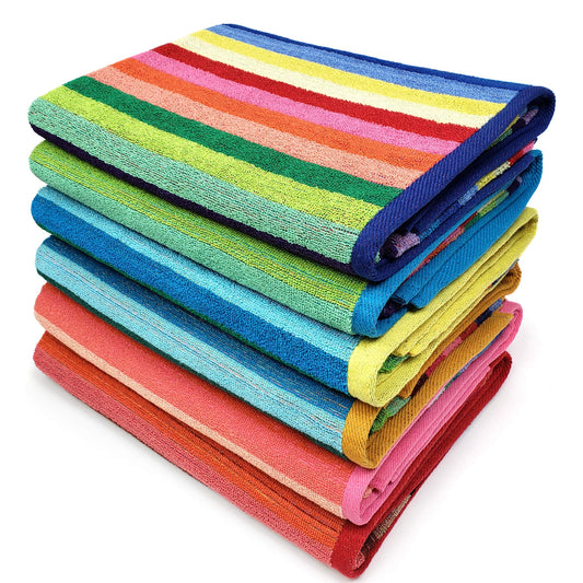 Kaufman Colored Classic Multi-Color Stripe Towel 6 Pack
