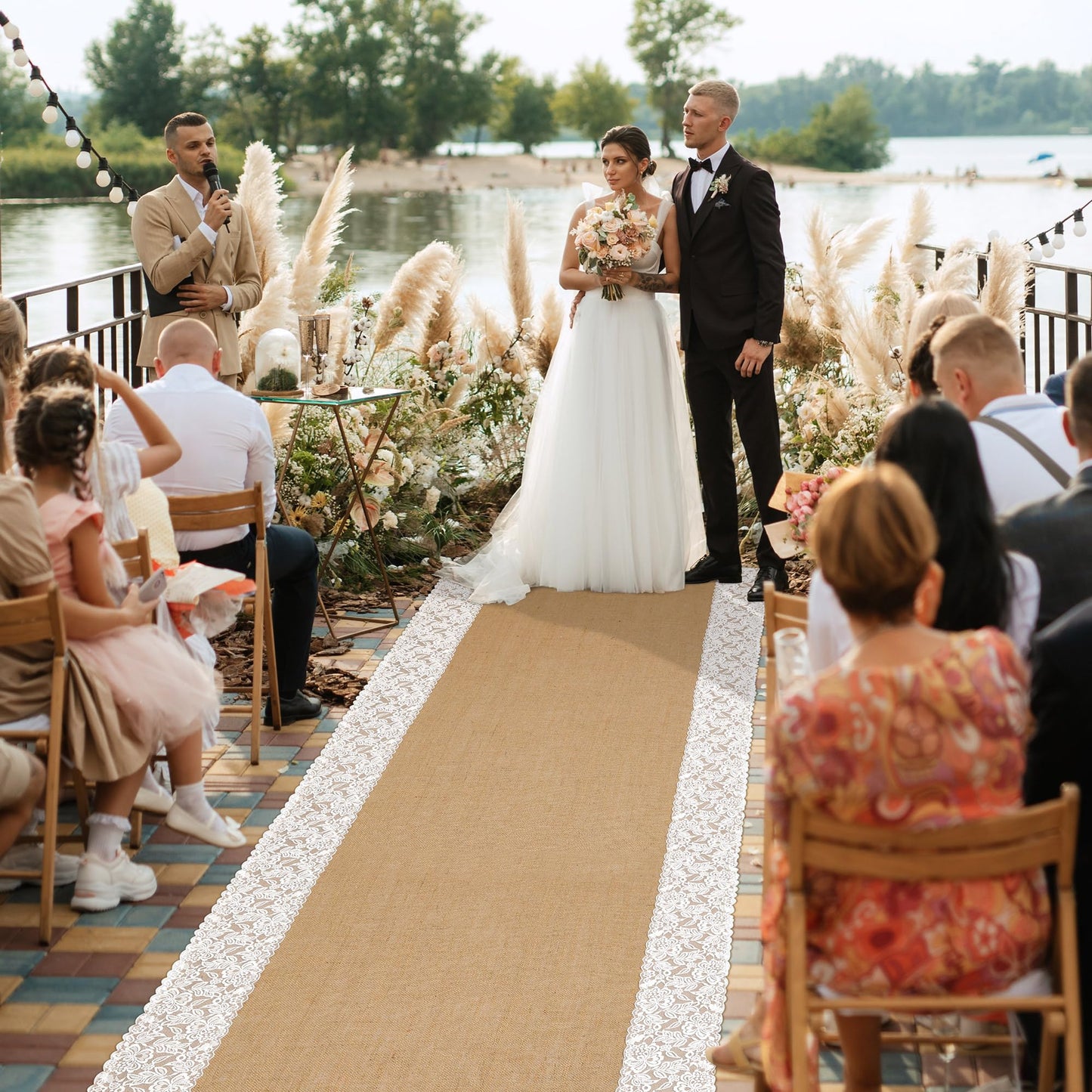 20 Ft x 36 in Natural Burlap Wedding Runner