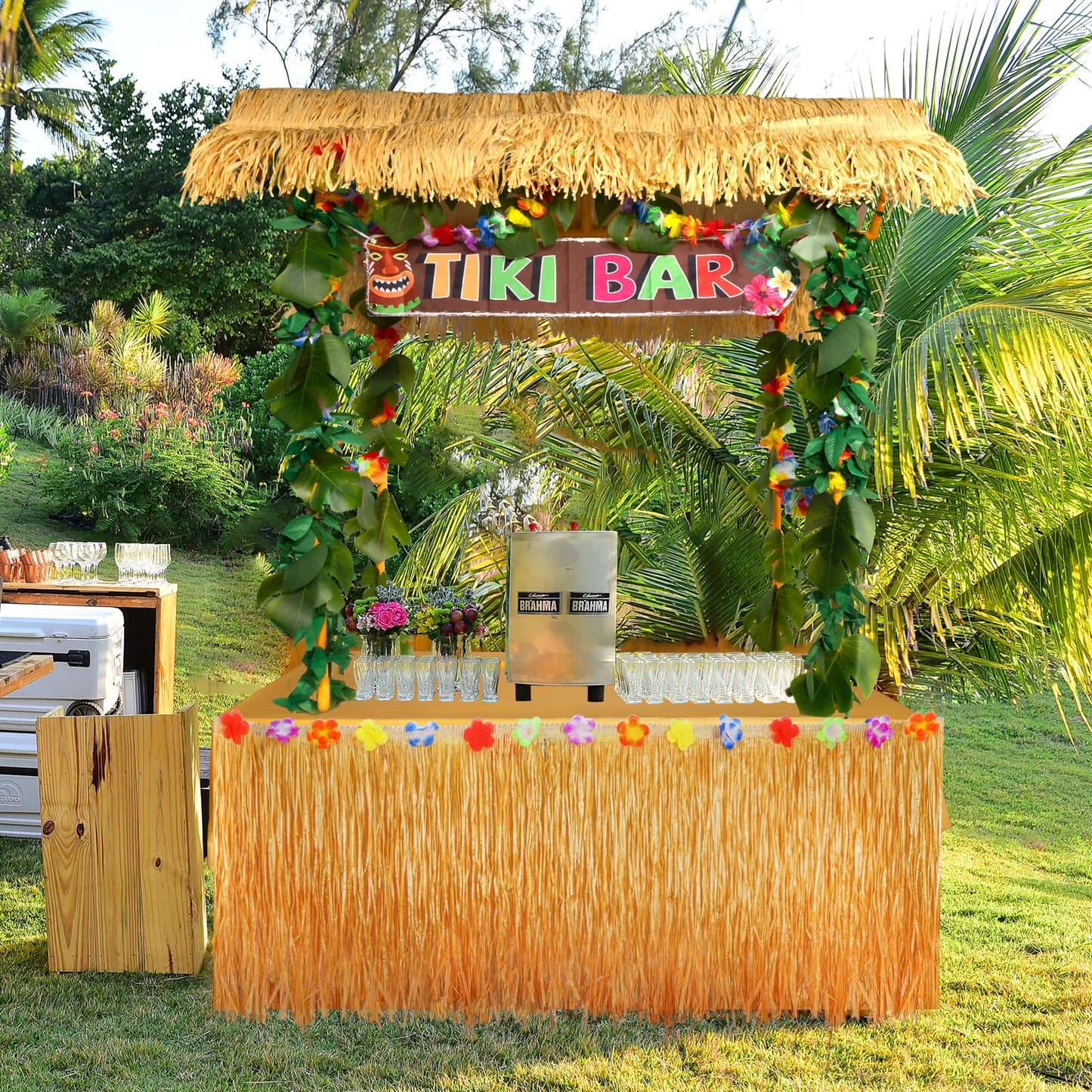 50PCS Tiki Bar Hut Kit, Tiki Hut Decoration