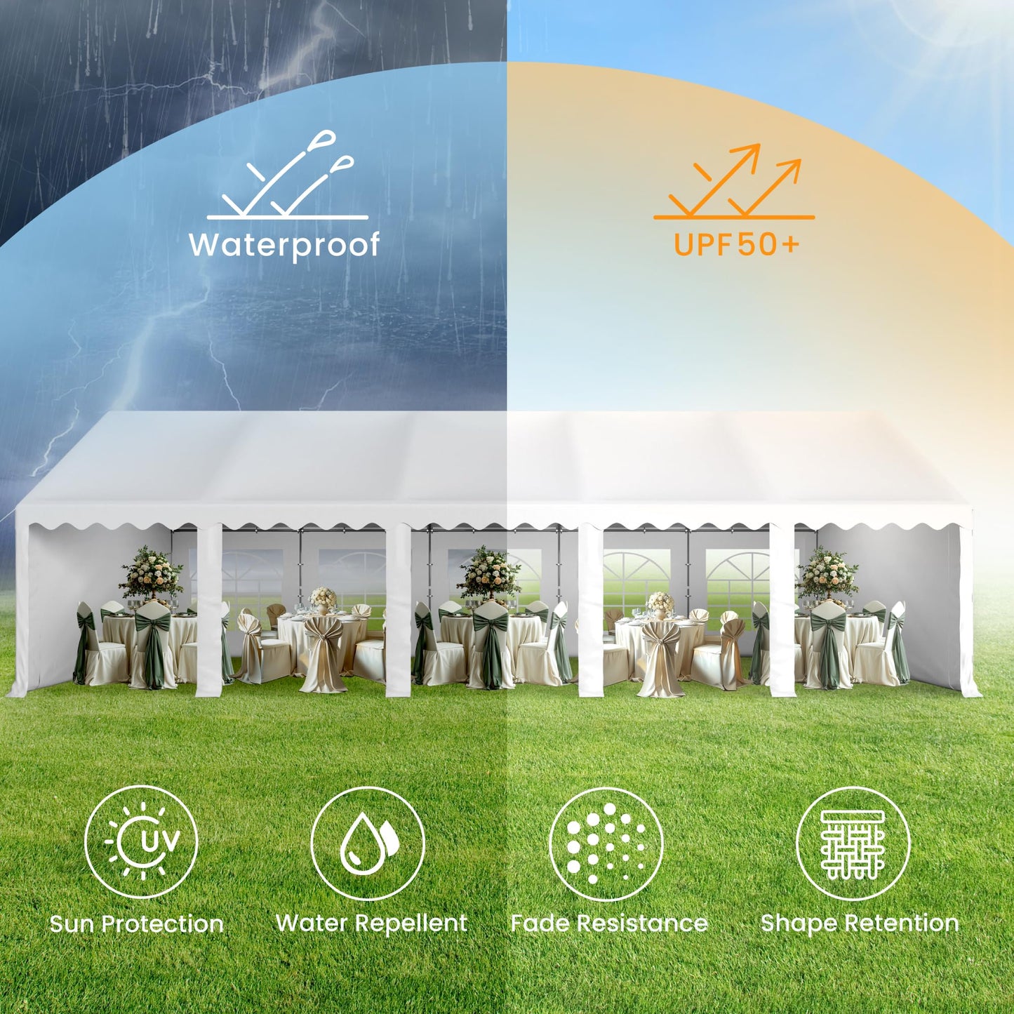 32'x16' Outdoor Heavy Duty Party Tent Large