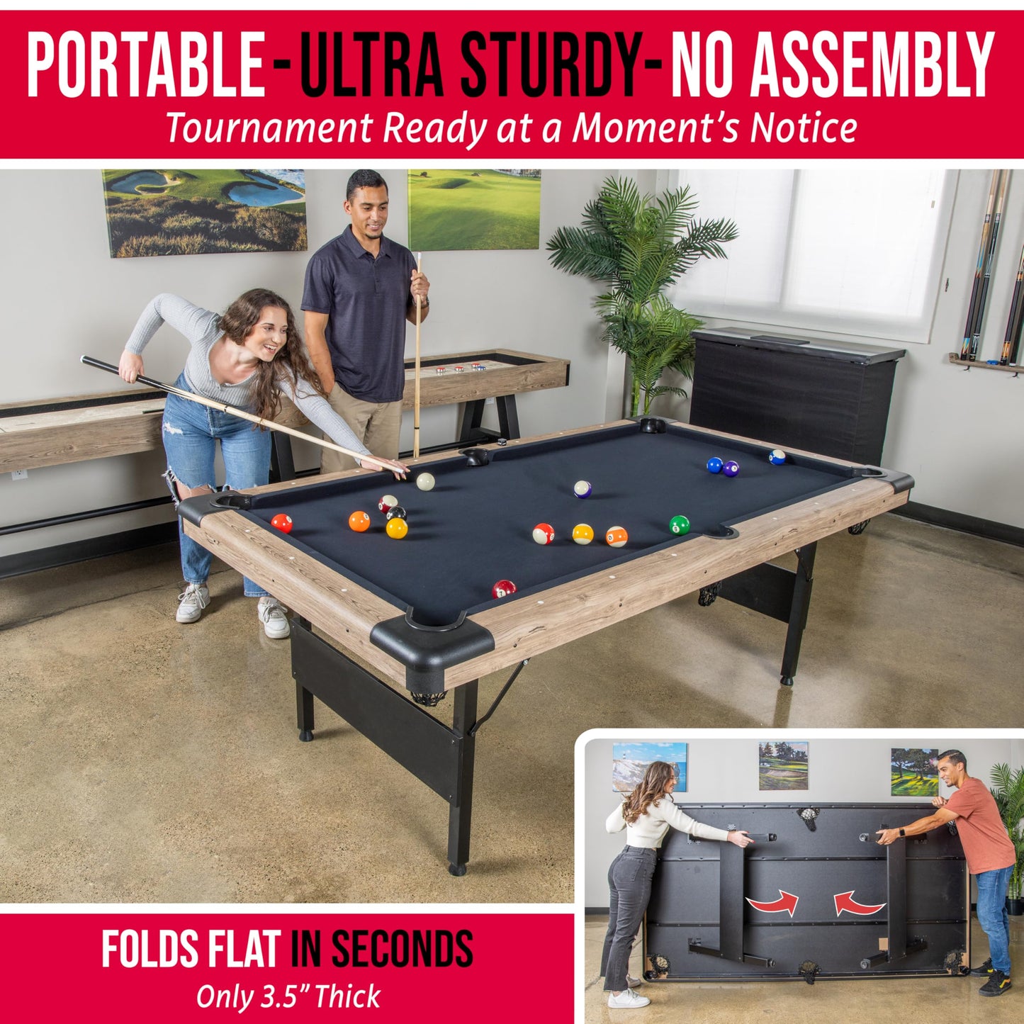 GoSports 7 ft Portable Pool Table
