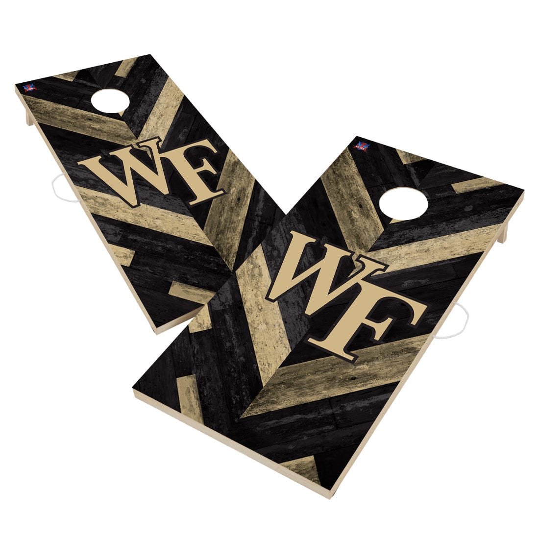 Wake Forest Demon Deacons Cornhole Board Set - Herringbone Design
