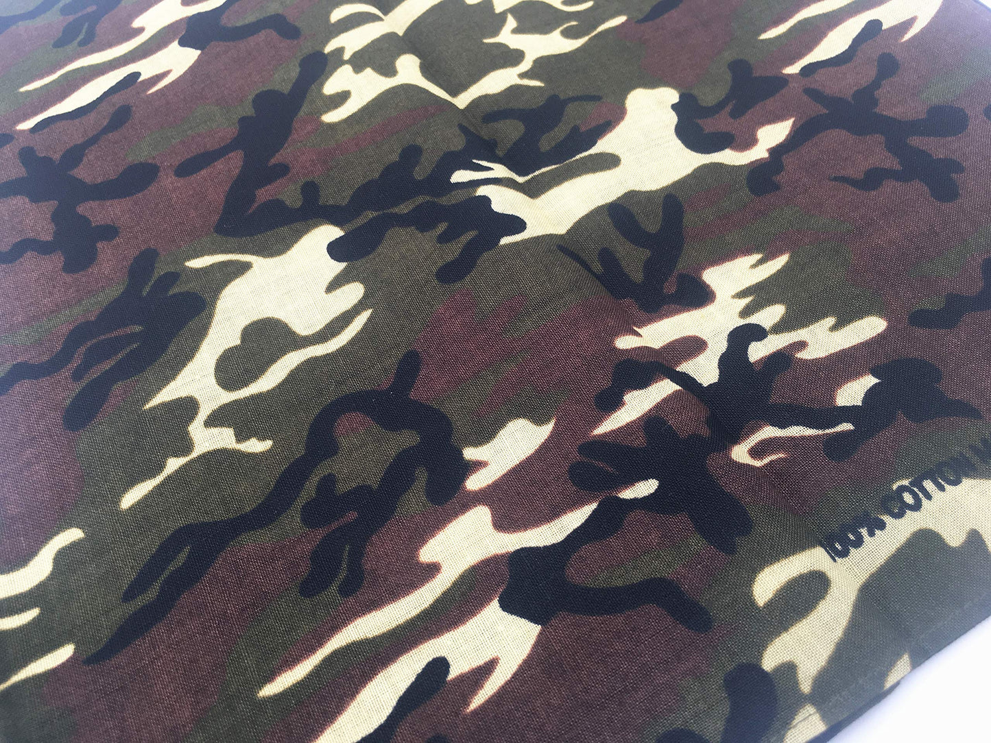 100% Cotton 10 Pack Fine Bandanas（Camouflage）