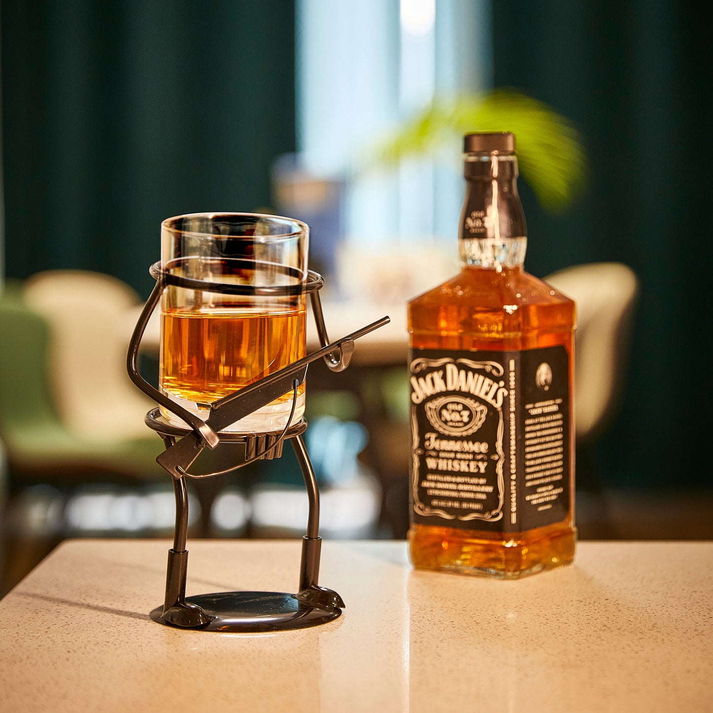 Rifle Hunter Whiskey Glass - Bullet Glass & Metal Cup Holder