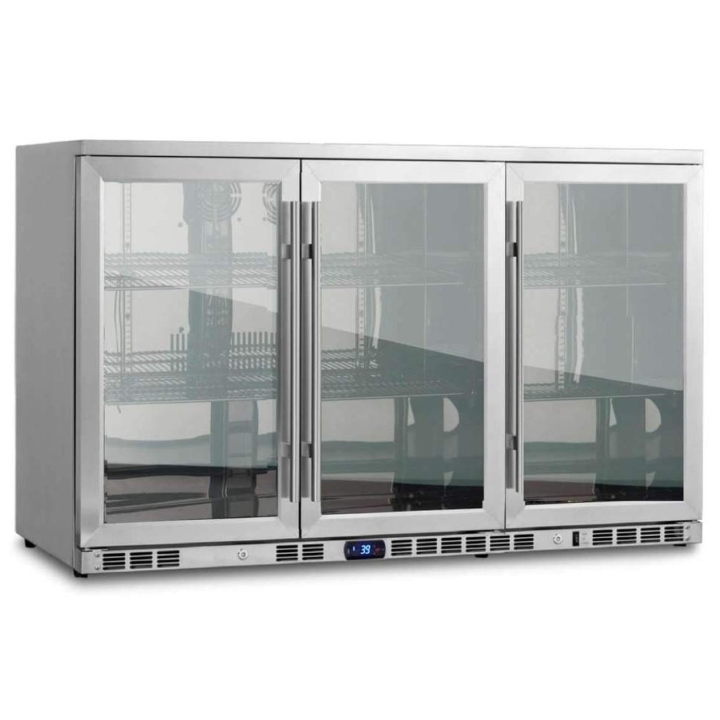53 Inch Heating Glass 3 Door Large Beverage Refrigerator