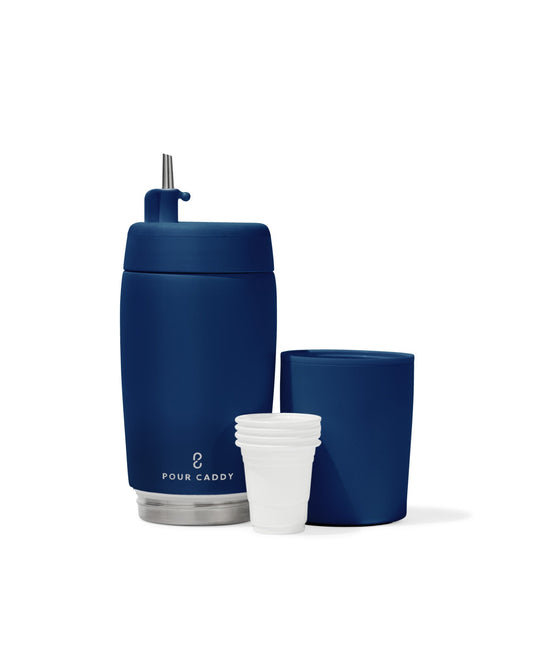 Pour Caddy - Stainless Steel Flask Set