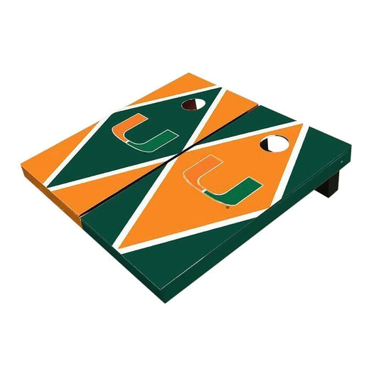 Miami Hurricanes Alternating Diamond All-Weather Cornhole Set