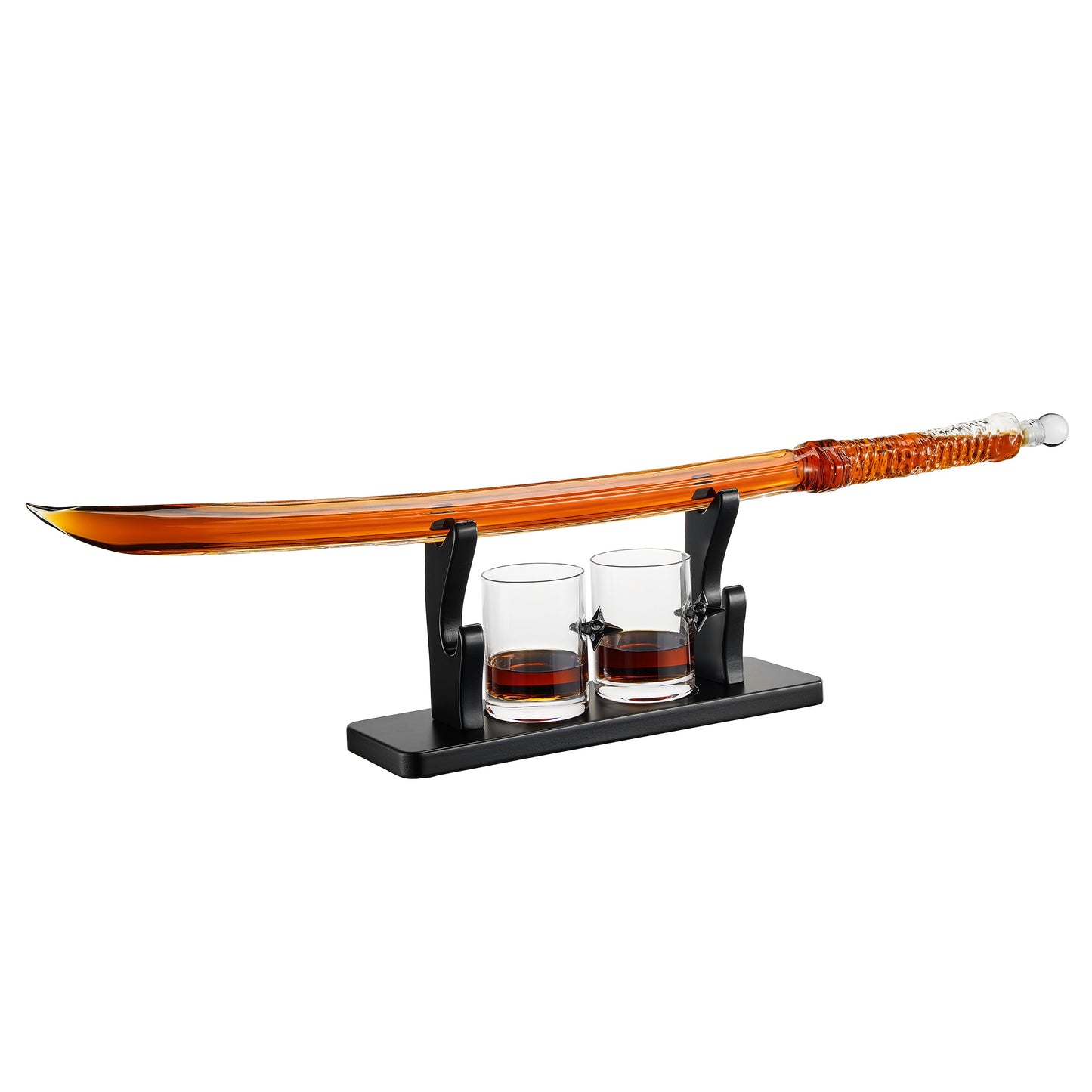 Samurai Sword Whiskey & Wine Decanter - 13.5OZ Liquor with 2 Ninja Star 10oz Glasses