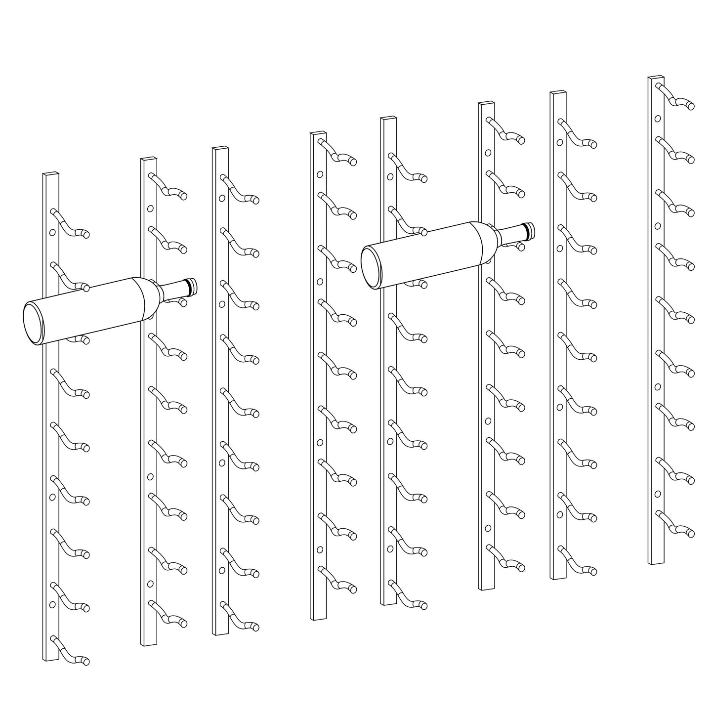 Wall Mounted Metal Wine Racks C-Type