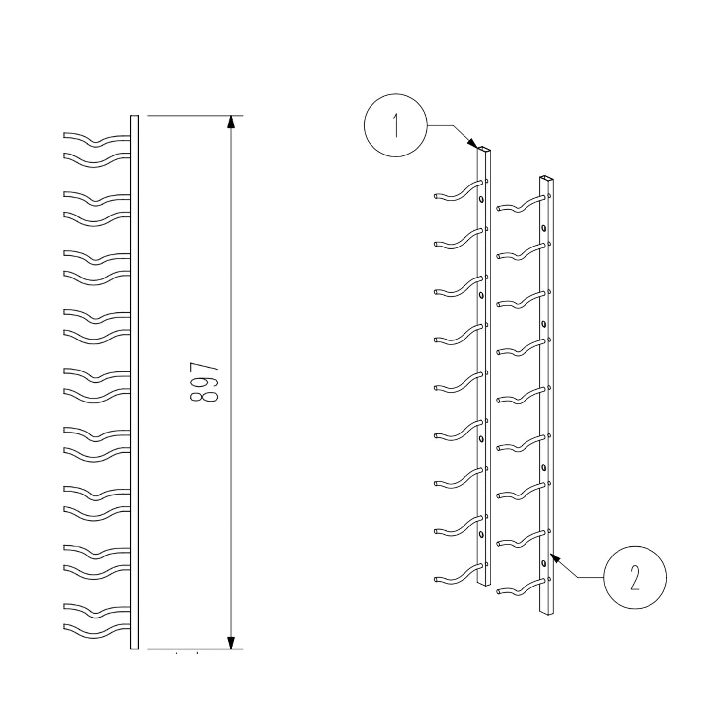 Wall Mounted Metal Wine Racks C-Type