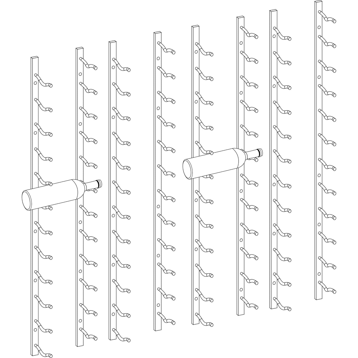 Wall Mounted Metal Wine Racks C-Type
