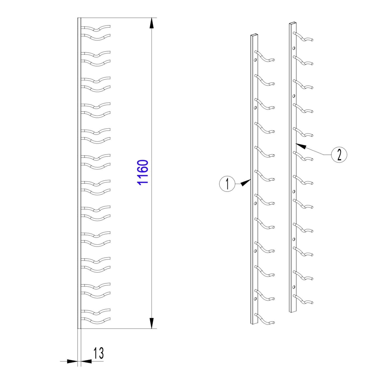 Wall Mounted Metal Wine Racks C-Type